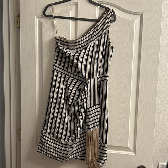 BCBGeneration Black and White One-Shoulder Dress - Picture 1 of 3